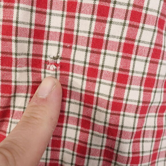 ABERCROMBIE & FITCH OUTDOORS GOODS RED PLAID BUTTON DOWN SHIRT MENS XL **READ* - Picture 5 of 9
